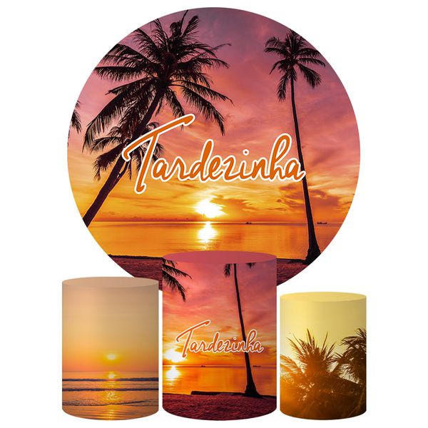 Trio Capas Cilindros + Painel Tema Tardezinha Veste Fácil