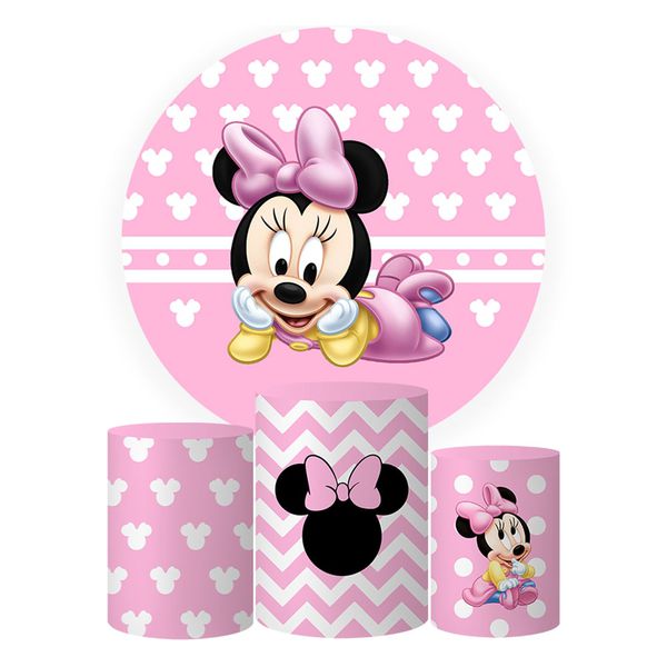 Trio Capas Cilindros + Painel Tema Minnie Baby Veste Fácil
