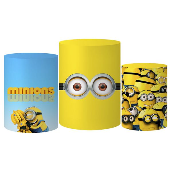 Trio Capas Cilindro Tema Minnions Veste Fácil C/ Elástico