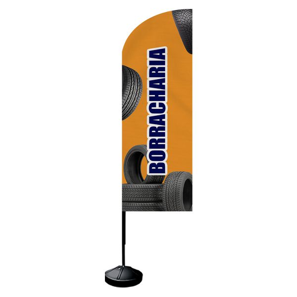 Wind Banner Borracharia Fly Flag Dupla Face 3,2m Completo