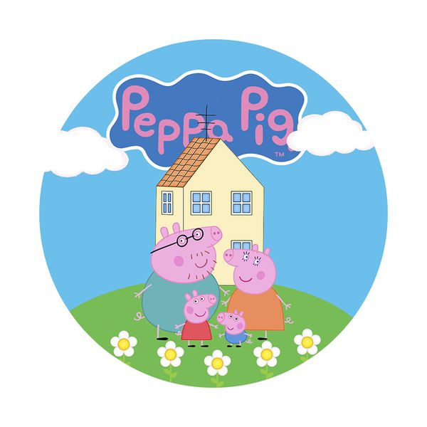 Painel Redondo Peppa Pig Casa - Adecore Tecidos