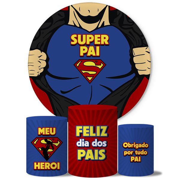 Trio Capas Cilindros + Painel Tema Dia dos Pais 5 Veste Fácil