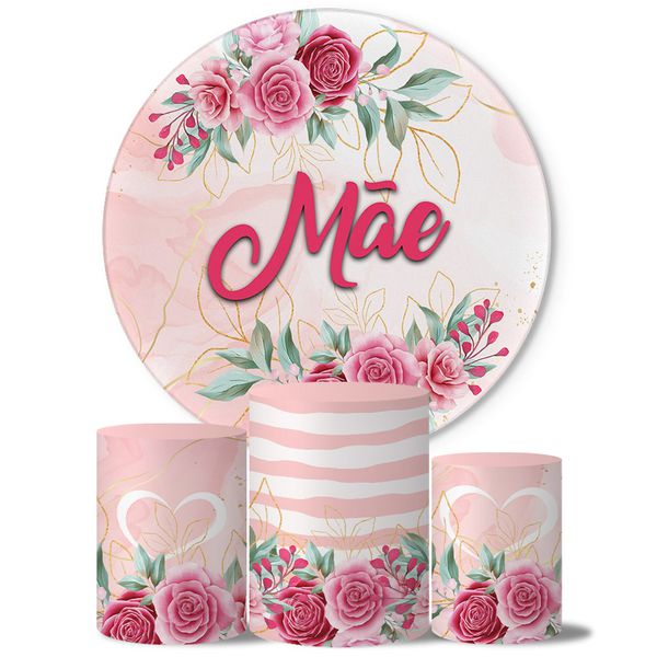 Trio Capas Cilindros + Painel Tema Dia Das Mães 2 Veste Fácil