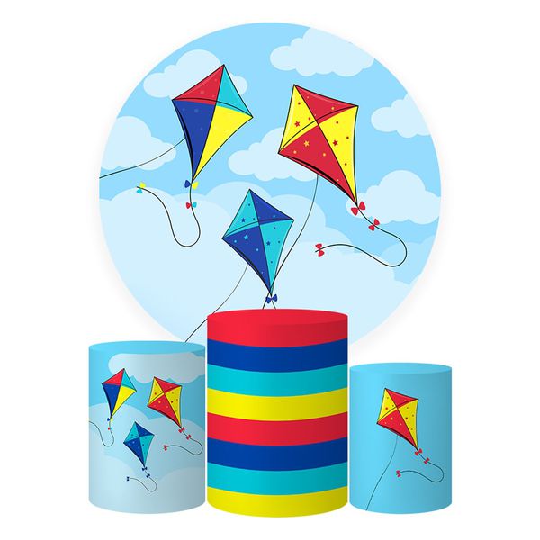 Trio Capas Cilindros + Painel Tema Pipas Veste Fácil C/ Elástico