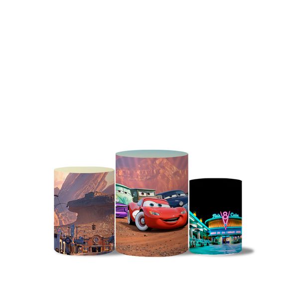 Trio Capas Cilindro Tema Radiator Springs