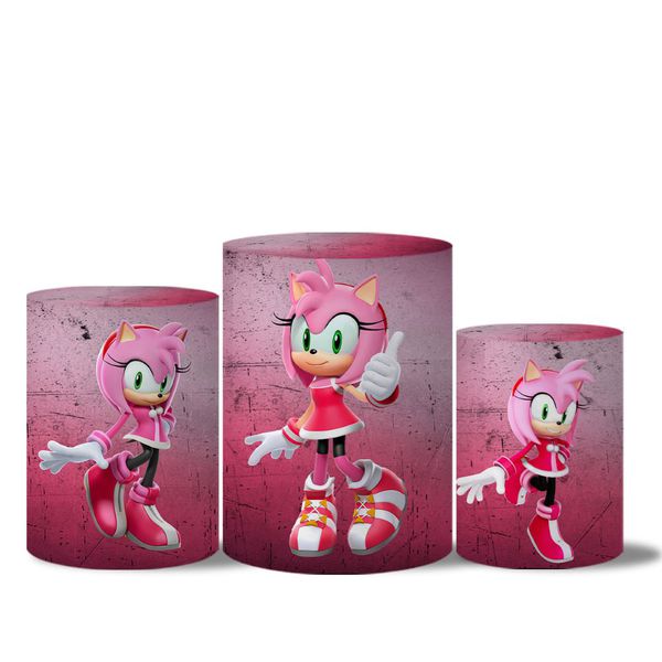 Trio Capas Cilindro Tema Rose Sonic Veste Fácil