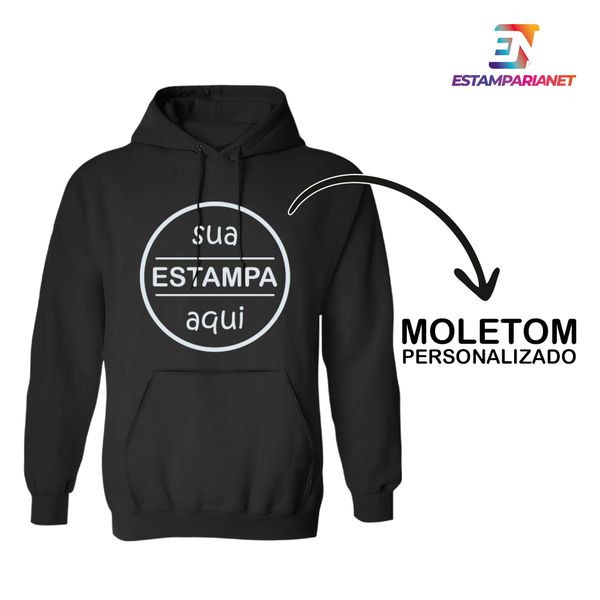 Blusa Moletom Uniformes Com Seu Logotipo Preto