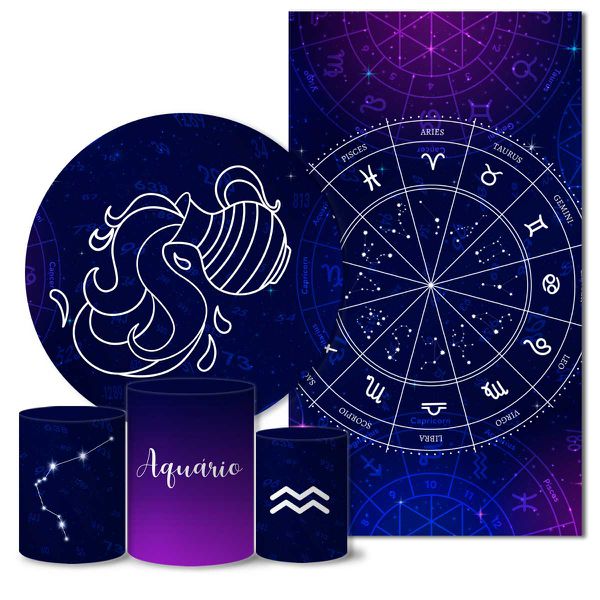 Trio Capas + Painéis Casado Tema Signo Aquário Veste Fácil