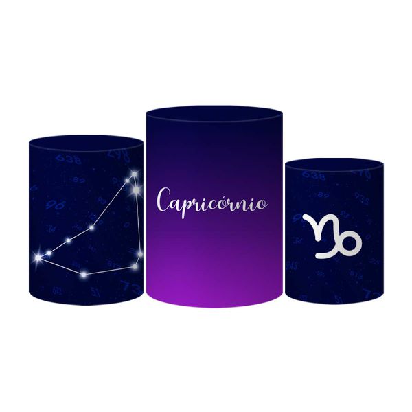 Trio Capas Cilindros Tema Signo Capricórnio Veste Fácil C/ Elástico