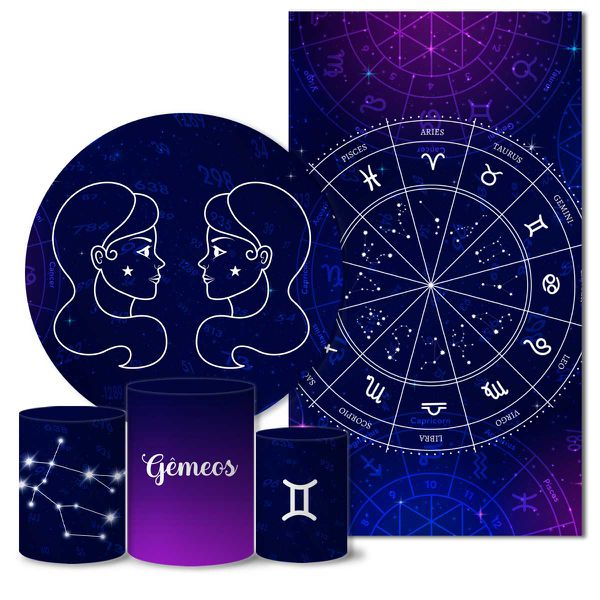 Trio Capas + Painéis Casado Tema Signo Gêmeos Veste Fácil