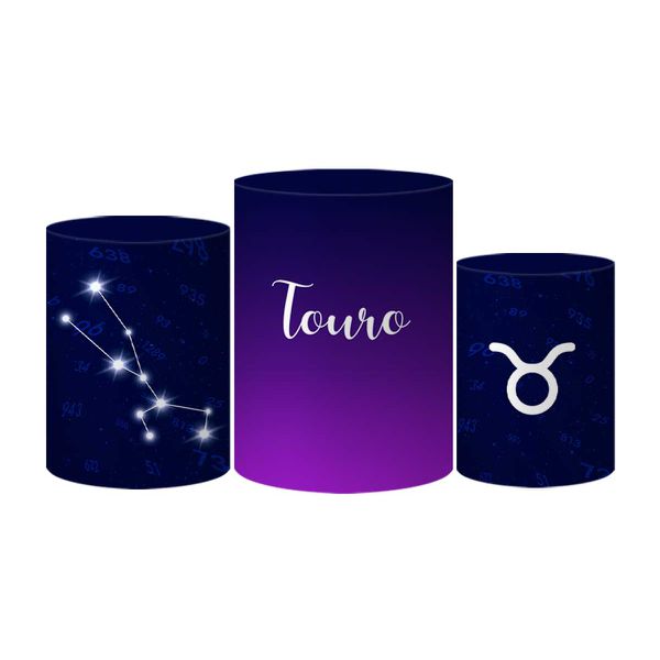 Trio Capas Cilindros Tema Signo Touro Veste Fácil C/ Elástico