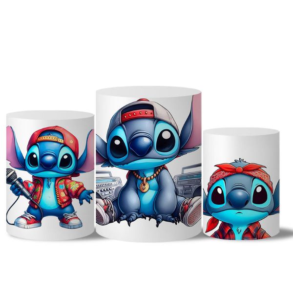 Trio Capas Cilindros Stitch Rapper Veste Fácil C/ Elástico