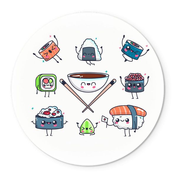 Painel Redondo Tema Sushi Ninja