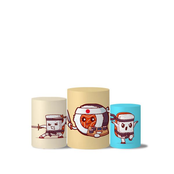Trio Capas Cilindro Tema Sushi Ninja
