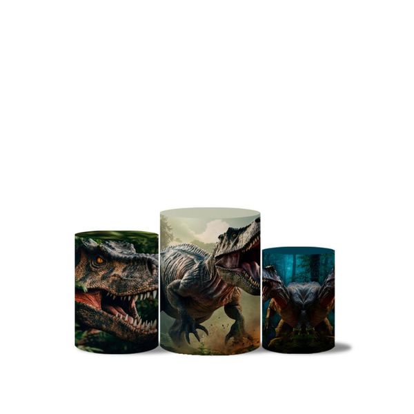Trio Capas Cilindro Tema T-rex