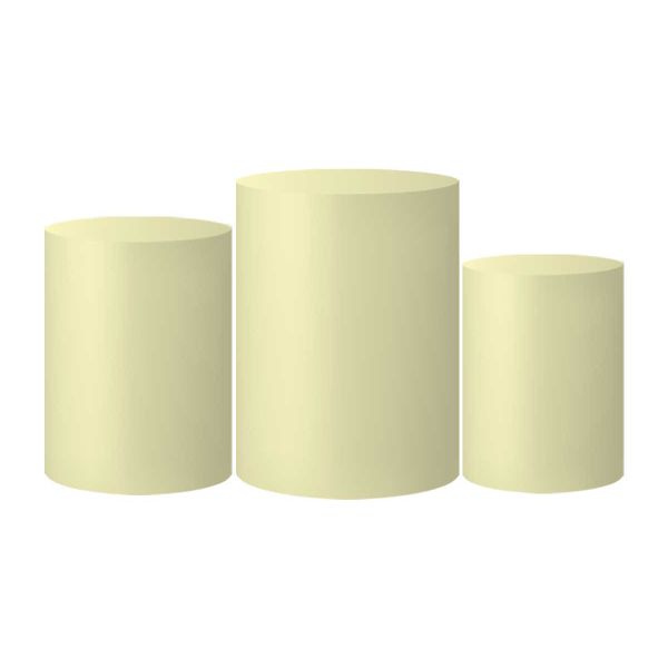 Trio Capas Cilindros Tons Pastel Amarelo Veste Fácil C/ Elástico