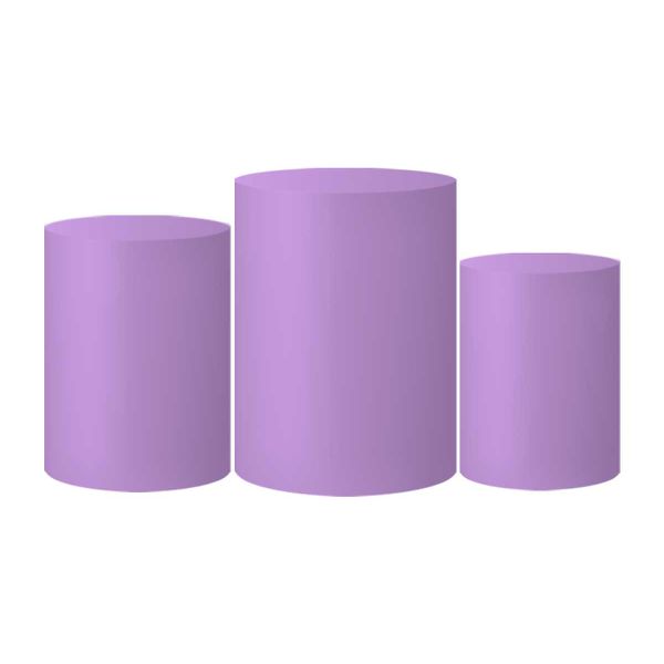 Trio Capas Cilindros Tons Pastel Lilás Veste Fácil C/ Elástico
