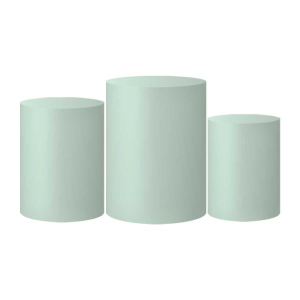 Trio Capas Cilindros Tons Pastel Menta Veste Fácil C/ Elástico