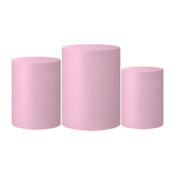 Trio Capas Cilindros Tons Pastel Rosa Veste Fácil C/ Elástico