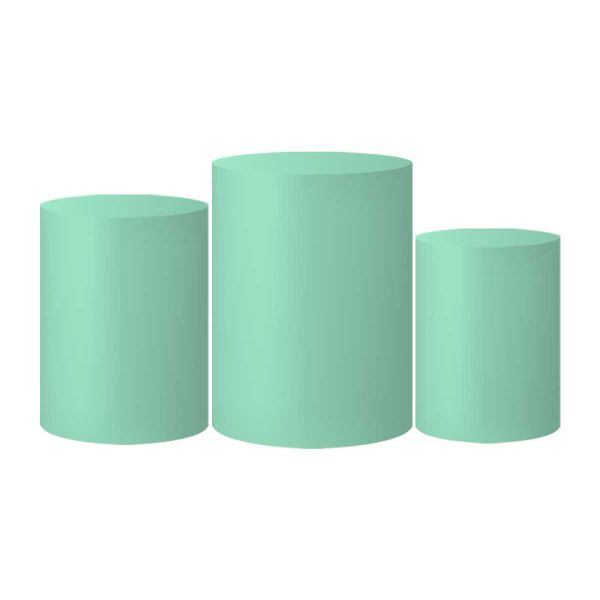 Trio Capas Cilindros Tons Pastel Verde Agua Veste Fácil C/ Elástico