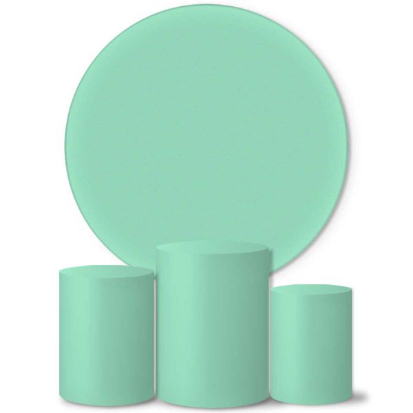 Trio Capas Cilindros + Painel Tons Pastel Verde Agua Veste Fácil