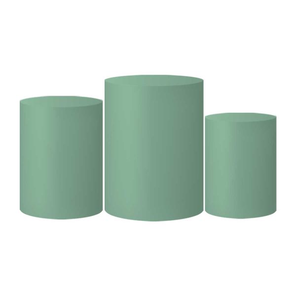 Trio Capas Cilindros Tons Pastel Verde Veste Fácil C/ Elástico