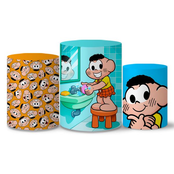 Trio Capas Cilindros Tema Cascão 2 Veste Fácil C/ Elástico
