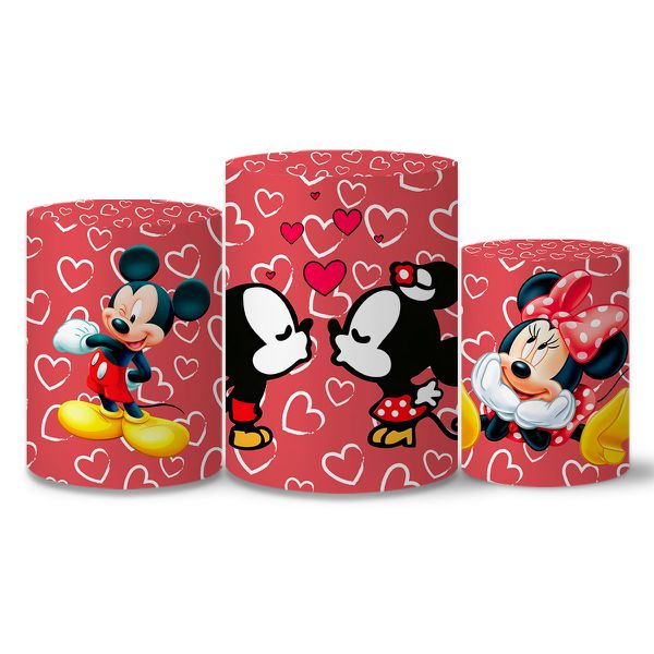Trio Capas Cilindros Mickey e Minnie 2 Veste Fácil C/ Elástico 