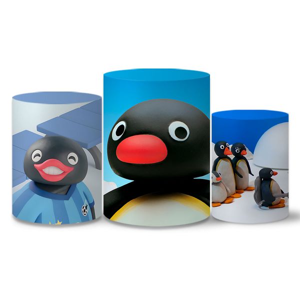 Trio Capas Cilindros Tema Pingu Veste Fácil C/ Elástico