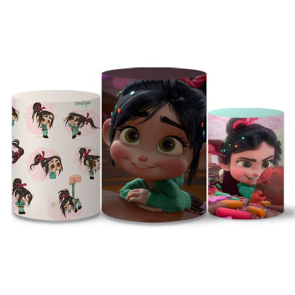 Trio Capas Cilindros Tema Vanellope Veste Fácil C/ Elastico