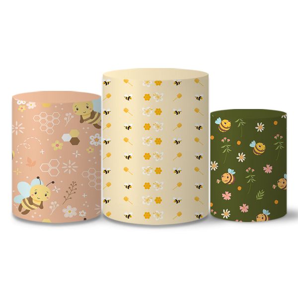 Trio Capas Cilindros Tema Abelha Veste Fácil C/ Elástico