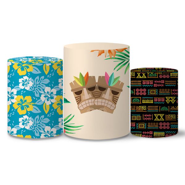 Trio Capas Cilindros Tema Aloha Veste Fácil C/ Elástico