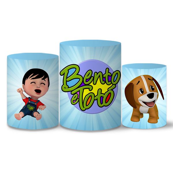 Trio Capas Cilindros Tema Bento e Totó Veste Fácil C/ Elástico