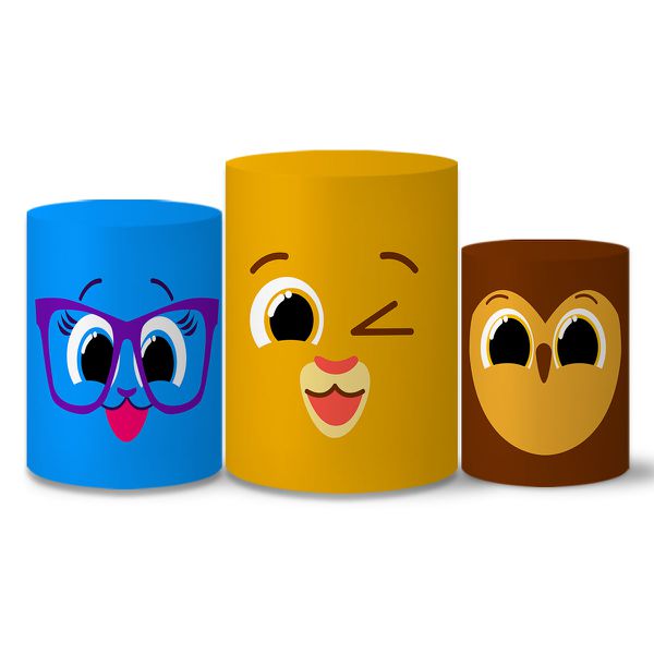 Trio Capas Cilindros Tema Bolofofos Natureza Veste Fácil