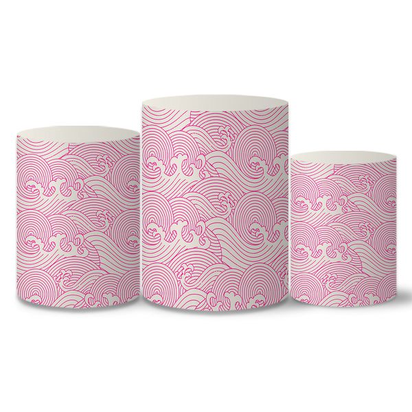 Trio Capas Cilindros Tema Boneca Kokeshi Veste Fácil C/ Elástico
