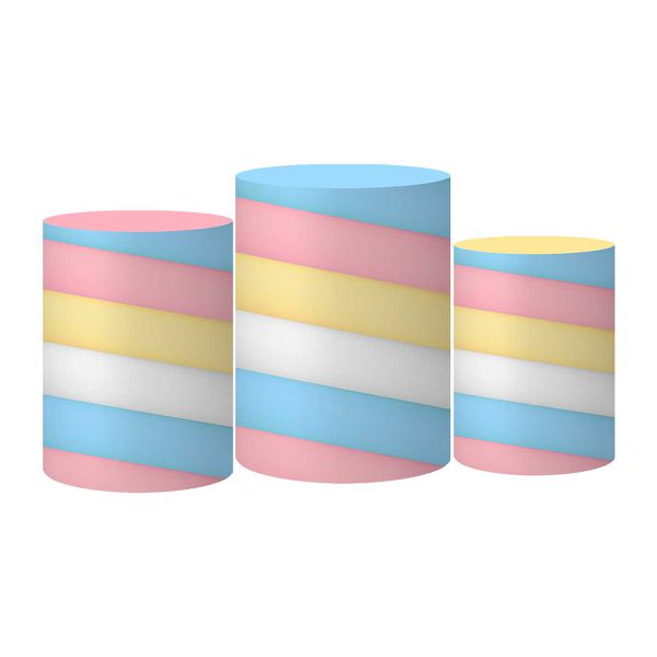 Trio Capas Cilindros Tema Confeitaria Veste Fácil C/ Elástico