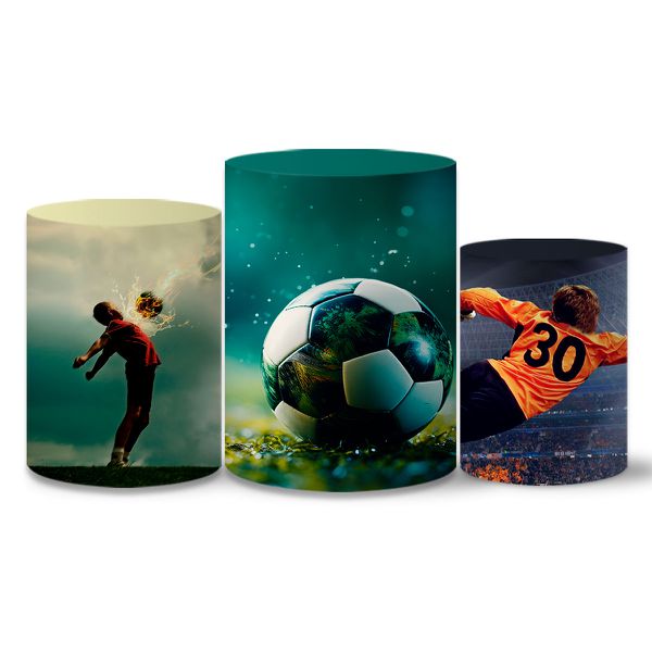 Trio Capas Cilindros Tema Futebol 3 Veste Fácil C/ Elástico