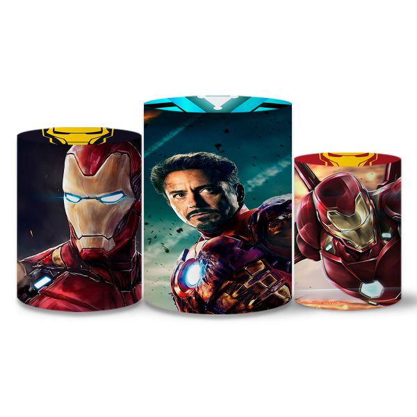 Trio Capas Cilindros Tema Homem de Ferro 3 Veste Fácil C/ Elástico