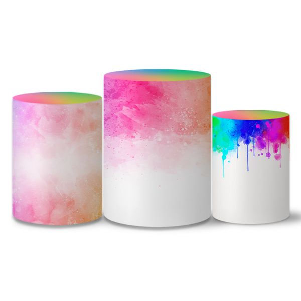 Trio Capas Cilindros Tema Pintura Veste Fácil C/ Elástico