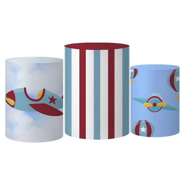 Trio Capas Cilindro Tema Aviador Veste Fácil C/ Elástico