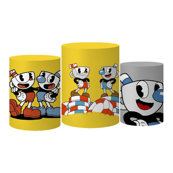 Trio Capas Cilindro Tema Cuphead Veste Fácil C/ Elástico