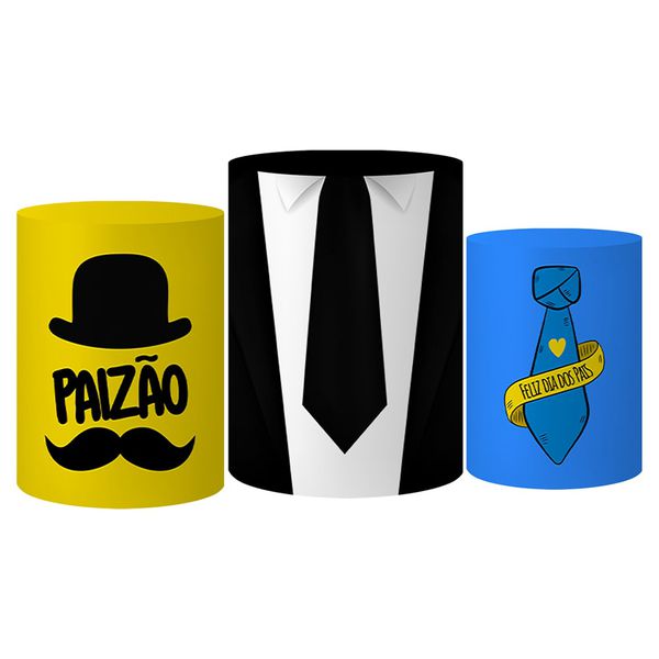 Trio Capas Cilindro Tema Dia dos Pais 3 Veste Fácil C/ Elástico