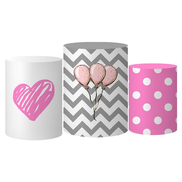 Trio Capas Cilindro Tema Elefante Rosa Veste Fácil C/ Elástico