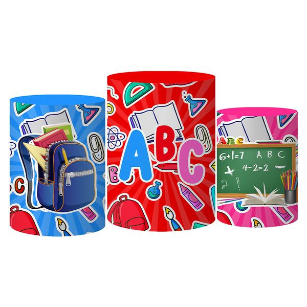 Trio Capas Cilindro Tema Escolinha Veste Fácil C/ Elástico