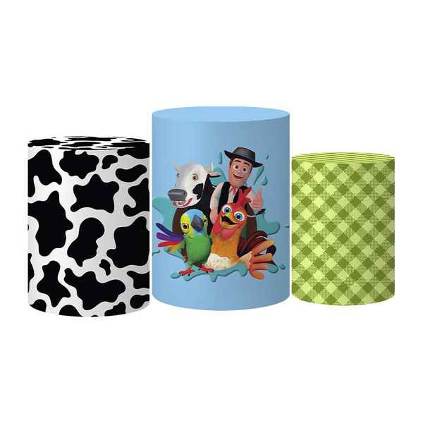 Trio Capas Cilindro Tema Fazenda do Zenon Veste Fácil C/ Elástico