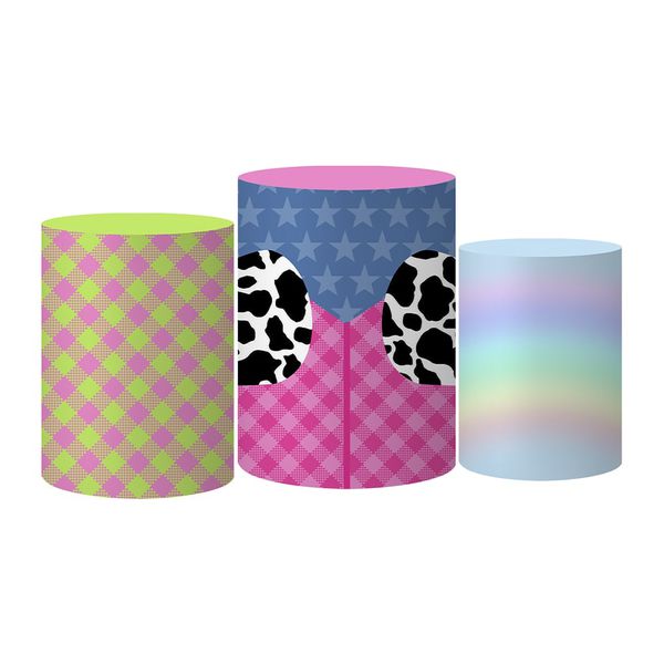 Trio Capas Cilindro Tema Fazendinha 3 Veste Fácil C/ Elástico