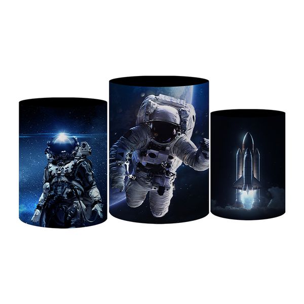 Trio Capas Cilindro Tema Astronauta Galáxia Veste Fácil C/ Elástico