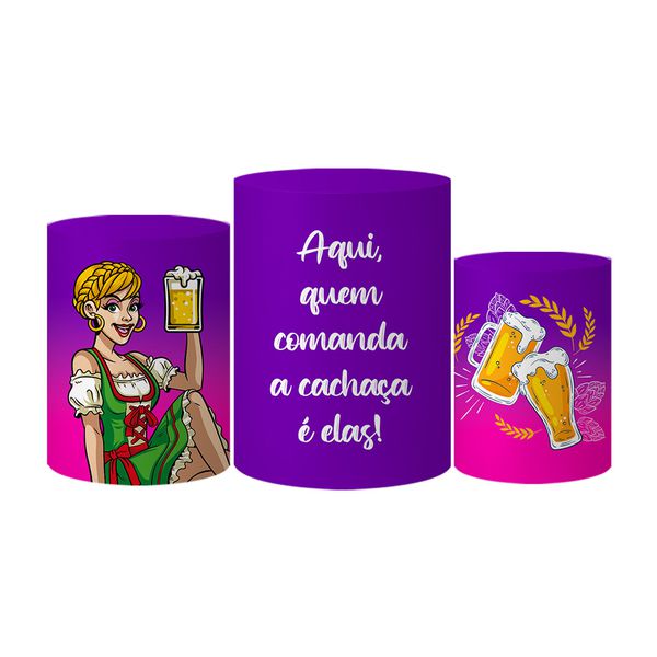 Trio Capas Cilindros Tema Boteco das Patroas Veste Fácil C/ Elástico