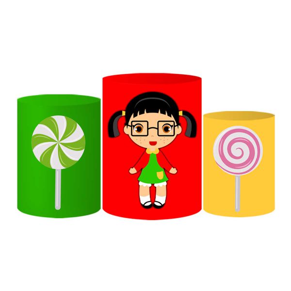 Trio Capas Cilindros Tema Chiquinha Cute Veste Fácil C/ Elástico