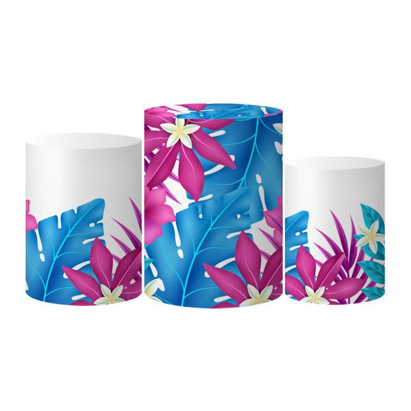 Trio Capas Cilindros Tema Tardezinha Floral Veste Fácil C/ Elástico